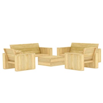 Conjunto Móveis Jardim Madeira de Pinho Impregnada 5 pcs