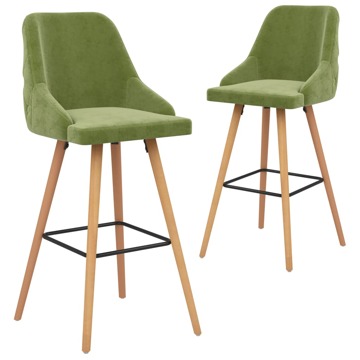 Cadeiras de Bar 2 pcs Veludo Verde-claro