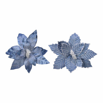 Flor Decorativa Azul Poliéster Natal (ø 34 X 6 cm)