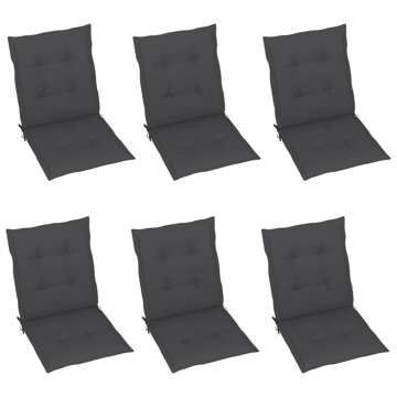 Almofadões para Cadeiras de Jardim 6 pcs 100x50x4 cm Antracite