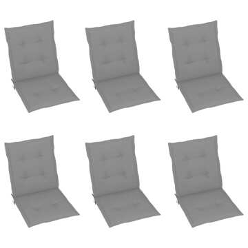 Almofadões para Cadeiras de Jardim 6 pcs 100x50x4 cm Cinzento