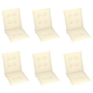 Almofadões para Cadeiras de Jardim 6 pcs 100x50x4 cm Creme