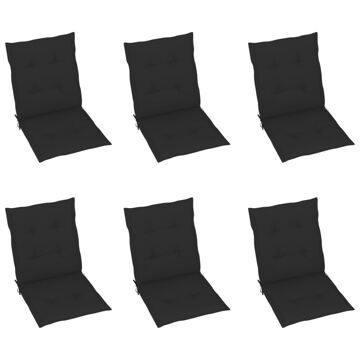 Almofadões para Cadeiras de Jardim 6 pcs 100x50x4 cm Preto