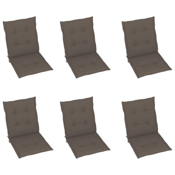 Almofadões Cadeiras Jardim 6 pcs 100x50x4 cm Cinza-acastanhado