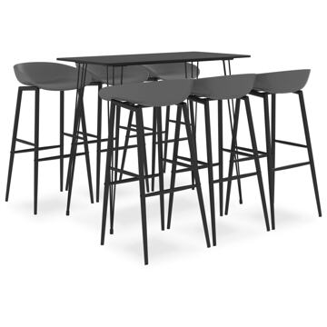 Conjunto de Bar Preto e Cinzento 7 pcs