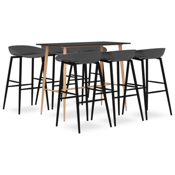 Conjunto de Bar Preto e Cinzento 7 pcs