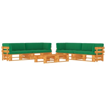 Conjunto Lounge Paletes + Almofadões Pinho Castanho Mel 6 pcs