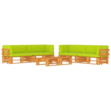 Conjunto Lounge Paletes + Almofadões Pinho Castanho Mel 6 pcs