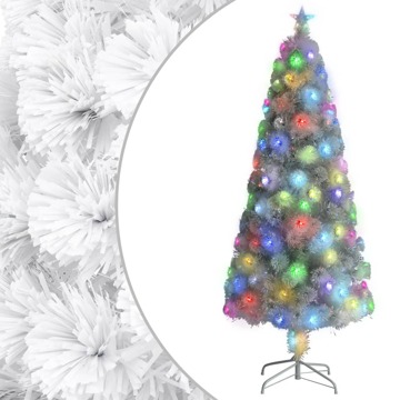 Árvore de Natal Artificial C/ Leds 180 cm Fibra ótica Branco