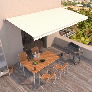 Toldo Retrátil Manual 600x350 cm Cor Creme