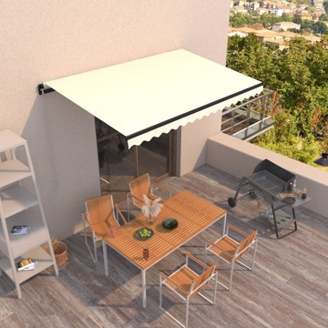 Toldo Retrátil Manual 450x350 cm Cor Creme