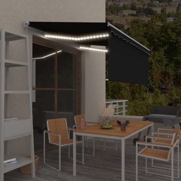 Toldo Retrátil Manual com Estore/led 3,5x2,5 M Antracite