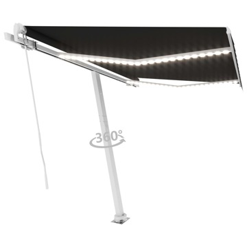 Toldo Retrátil Manual C/ LED 350x250 cm Antracite