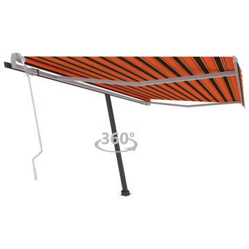 Toldo Retrátil Manual Independente 450x350cm Laranja e Castanho