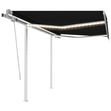 Toldo Retrátil Manual com LED 3,5x2,5 M Antracite