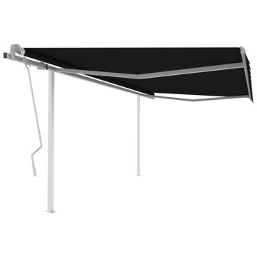 Toldo Retrátil Manual com Postes 4,5x3,5 M Antracite