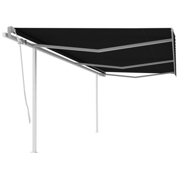 Toldo Retrátil Manual com Postes 6x3,5 M Antracite