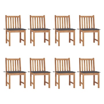 Cadeiras de Jardim 8 pcs C/ Almofadões Madeira de Teca Maciça