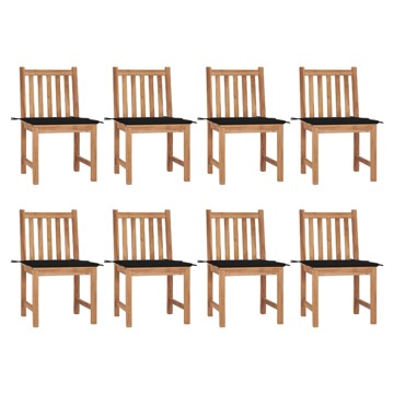 Cadeiras de Jardim 8 pcs C/ Almofadões Madeira de Teca Maciça