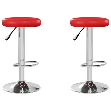 Bancos de Bar 2 pcs Couro Artificial Vermelho