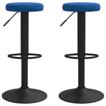 Bancos de Bar 2 pcs Veludo Azul