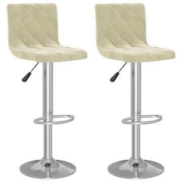 Bancos de Bar 2 pcs Veludo Cor Creme