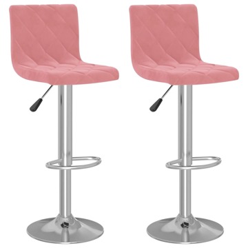 Bancos de Bar 2 pcs Veludo Rosa