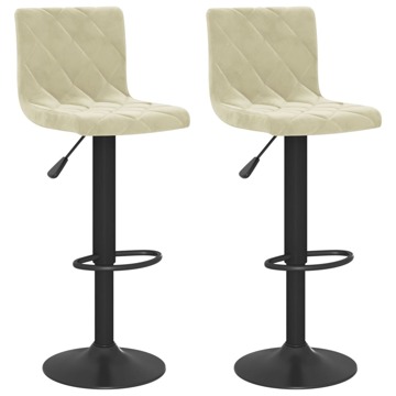 Bancos de Bar 2 pcs Veludo Cor Creme