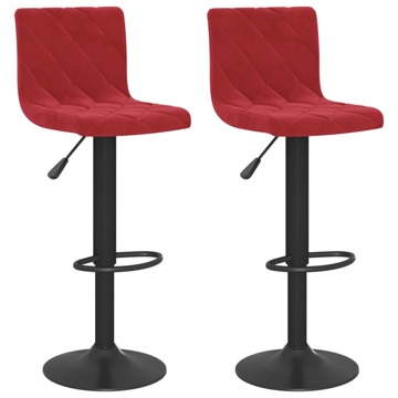 Bancos de Bar 2 pcs Veludo Vermelho Tinto