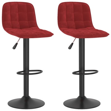 Bancos de Bar 2 pcs Veludo Vermelho Tinto