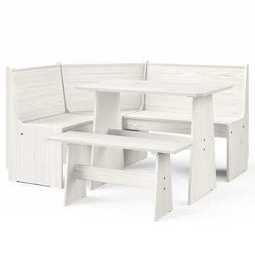 Conjunto Lounge de Jardim Pinho Maciço Branco 3 pcs