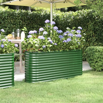 Vaso/floreira de Jardim Aço Revestido a Pó 152x40x68 cm Verde