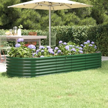 Vaso/floreira de Jardim Aço Revestido a Pó 224x80x36 cm Verde