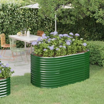 Vaso/floreira de Jardim Aço Revestido a Pó 152x80x68 cm Verde