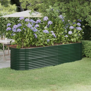 Vaso/floreira de Jardim Aço Revestido a Pó 296x80x68 cm Verde