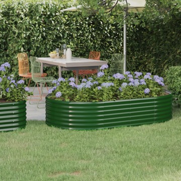 Vaso/floreira de Jardim Aço Revestido a Pó 175x100x36 cm Verde