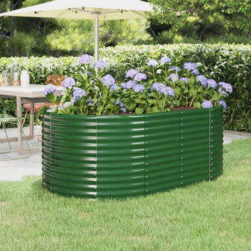 Vaso/floreira de Jardim Aço Revestido a Pó 175x100x68 cm Verde