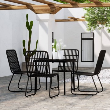 Conjunto de Jantar para Jardim Preto 5 pcs