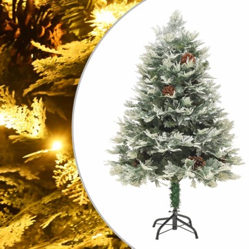 Árvore de Natal com Luzes LED e Pinhas 120 cm Pvc e Pe Verde