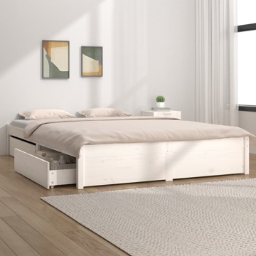 Estrutura de Cama C/ Gavetas 140x190 cm Branco