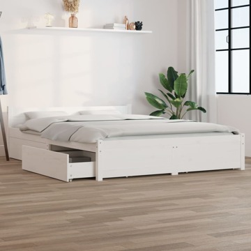 Estrutura de Cama com Gavetas 120x200 cm Branco