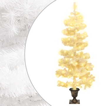 Árvore de Natal Rotativa C/ Vaso/leds Pvc 120 cm Branco