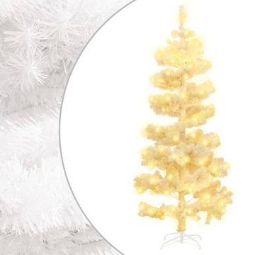 Árvore de Natal Rotativa com Suporte e Leds Pvc 150 cm Branco