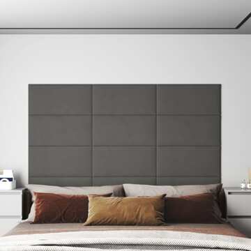 Painel de Parede 12 pcs 60x30 cm Veludo 2,16 M² Cinza-escuro