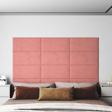 Painel de Parede 12 pcs 60x30 cm Veludo 2,16 M² Rosa