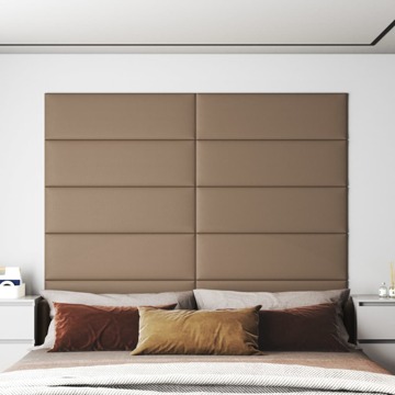 Painel Parede 12pcs 90x30 cm Couro Artificial 3,24m² Cappuccino