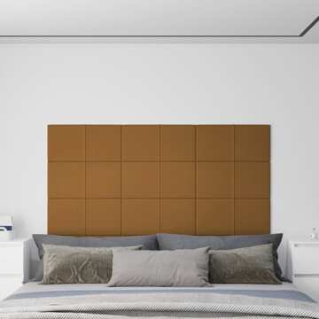 Painel de Parede 12 pcs 60x30 cm Veludo 2,16 M² Castanho