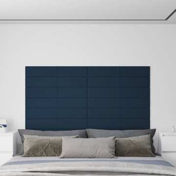 Painel de Parede 12 pcs 90x15 cm Veludo 1,62 M² Azul