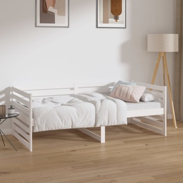 Sofá-cama 90x190 cm Madeira de Pinho Maciça Branco