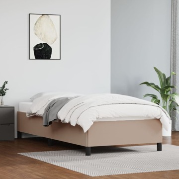 Estrutura de Cama 90x200 cm Couro Artificial Cappuccino